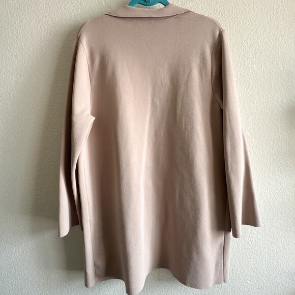 COS Long Structured Knit Jacket Beige Open Front Coatigan - Picture 9 of 12